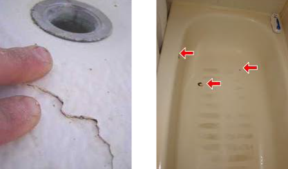 Bathtub Crack and Rust Damage