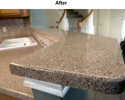 Formica Counter Resurfaced in Beach Sand Stone Fleck