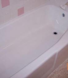Pink Cast Iron Tub Resurfaced to White