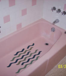 Pink Cast Iron Tub Resurfaced to White