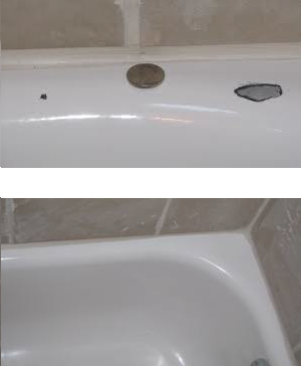 Quarter Size Chip Repair In Steel Tub