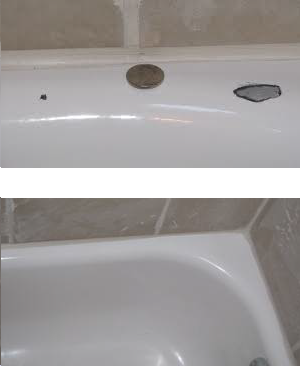 Quarter Size Chip Repair In Steel Tub